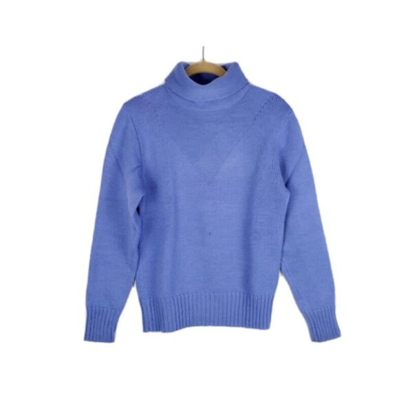 Bogner Vintage Turtleneck Sweater Periwinkle Wool Womens Size Medium - Picture 1 of 11